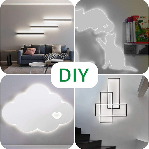 Olafus White LED Strip Lights, 32.8ft Dimmable Vanity Lights, 6000K Daylight 12v LED Light Strip, 10m Cuttable Tape Lights, Ambient Lighting Tape for Bedroom TV Cabinet Stair Mirror(600 LEDs 2835)