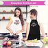 Kitchen Apron with Pockets, Hapcooky 100% Cotton Cooking Aprons Set with Potholder and 2pcs Oven Mitts for Women Men Chef