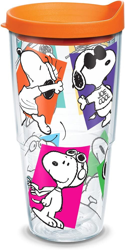 Tervis Peanuts Multi-Snoopy Made in USA Double Walled Insulated Tumbler, 24 oz, Clear