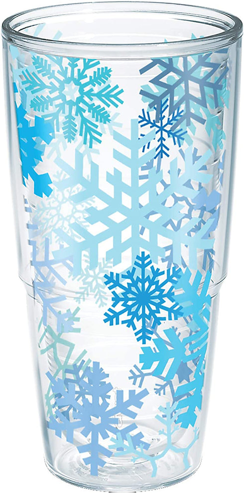 Tervis Christmas Holiday-Winter Snowflakes Made in USA Double Walled Insulated Tumbler, 24oz, No Lid