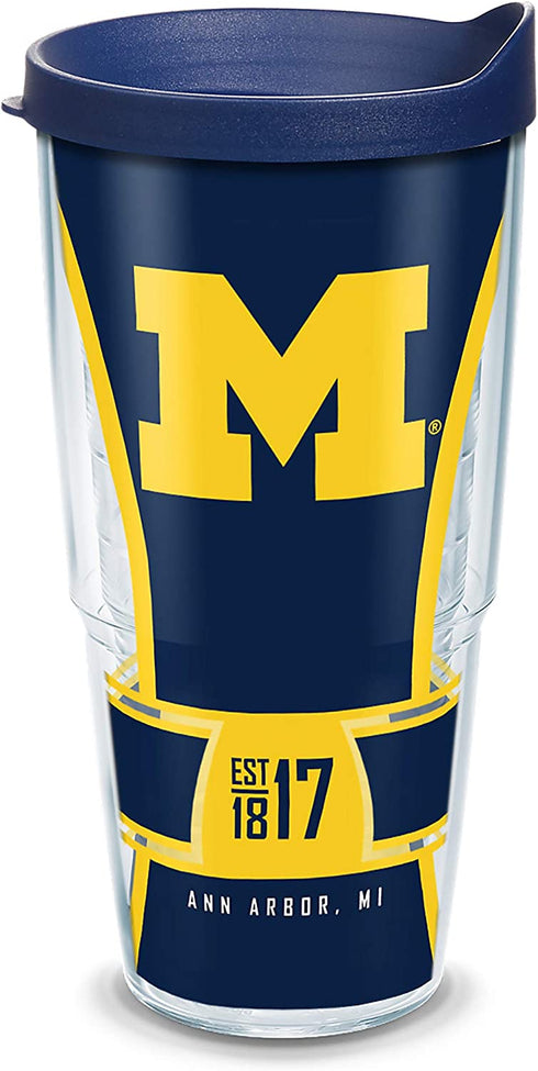 Tervis Made in USA Double Walled University of Michigan UM Wolverines Insulated Tumbler Cup Keeps Drinks Cold & Hot, 24oz, Spirit