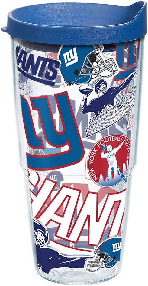 Tervis Made in USA Double Walled NFL New York Giants Insulated Tumbler Cup Keeps Drinks Cold & Hot, 24oz, All Over