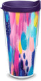 Tervis 1353331 Etta Vee - Cosmos Insulated Tumbler with Wrap and Royal Purple Lid, 24oz, Clear