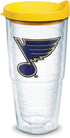 Tervis Made in USA Double Walled NHL St. Louis Blues Insulated Tumbler Cup Keeps Drinks Cold & Hot, 24oz - Yellow Lid, Primary Logo