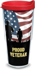 Tervis Proud Veteran Made in USA Double Walled Insulated Tumbler, 24oz, Clear