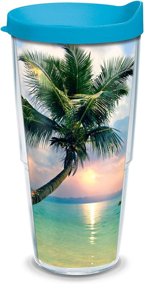 Tervis Sunset in Paradise Made in USA Double Walled Insulated Tumbler, 1 Count (Pack of 1), Clear