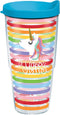 Tervis Made in USA Double Walled Happy Everything Insulated Tumbler Cup Keeps Drinks Cold & Hot, 24oz, Be Happy Unicorn