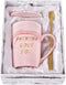 I Fucing Love You Mug - Funny Coffee Mug for Women - I Love You Gifts for Her - Best Valentine Gifts Ideas - Pink Marble Mug for Girlfriend Wife Women with Spoon Gift Box Coaster 14 Oz