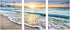 TutuBeer 3 Panel Beach Canvas Wall Art for Home Decor Blue Sea Sunset White Beach Painting The Picture Print On Canvas Seascape The Pictures for Home Decor Decoration,Ready to Hang