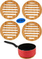 HOME-X Natural Eco-Friendly Bamboo Trivet for Dining Table, Useful Kitchen Decor for Hot Dishes/Pots/Pans/Teapot, Protect Table, Tabletop, Counter-Round 7 D (4 pcs)