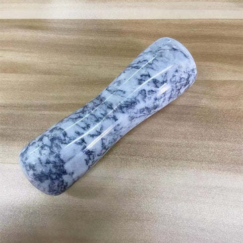 StonePlus Natural Granite Pestle Replacement Stick with Both Ends Grindable Rod (5.5x1.77, Cloud white)