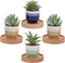 Small Floating Shelf for Wall, 4 Inch Wood Wall Shelves Display Ledges for Small Round Plant Wall Shelf Compact Style Decor Mini Hanging Display Shelves for Bathroom Livingroom Bedroom, Set of 4