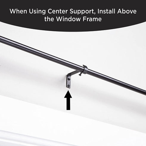 Eclipse EC Wrap Around Window Curtain Rod, 48-86", Black