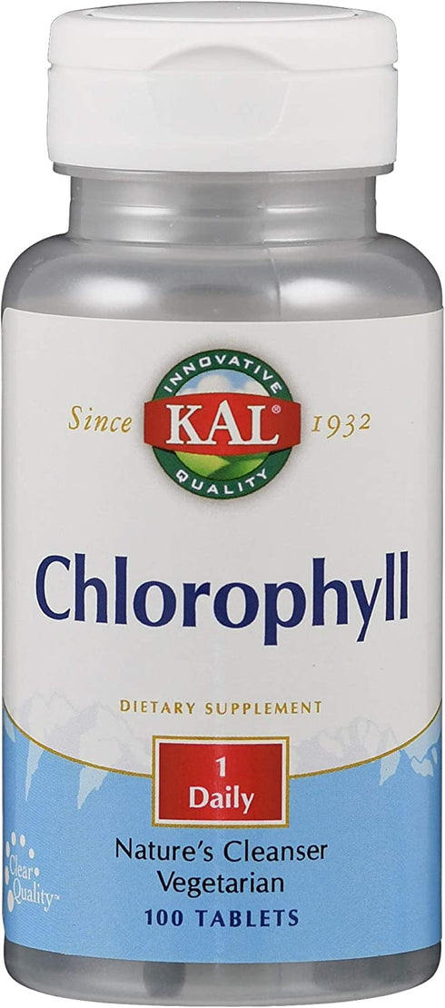 KAL Chlorophyll Tablets, 20 mg, 100 Count