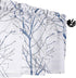 FMFUNCTEX Blue Kitchen Valance Curtain for Living Room Grey Branch Print on Linen Texture Look Window Valance for Bedroom 50" W x 18" L, 1 Panel, Rod Pocket