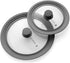 LORESO Silicone Glass Lid Grey Pack of Two - Universal Silicone Glass Lid for Pots Pans & Skillet 8 to 11 Inches, Tempered Glass Lid Steam Vent, Food Safe Silicone, Cool-Touch Handle & Dishwasher safe