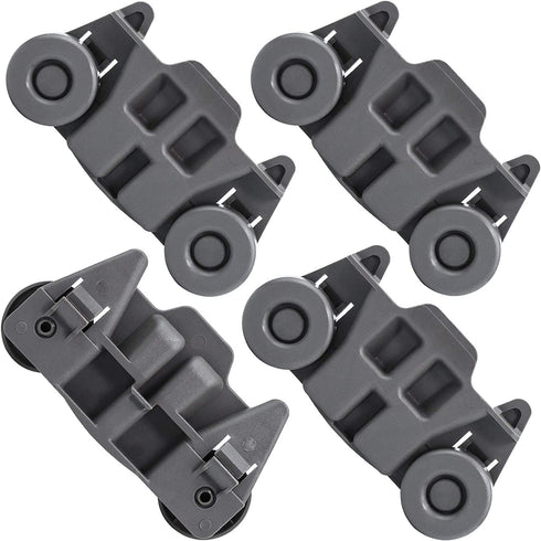 1 YEAR WARRANTY W10195416 W10195416V Dishwasher Wheels Lower Dish Rack Wheel Assembly - Compatible with Kenmore, Kitchenaid, Whirlpool Dishwasher Wheels, Perfect Replace W10195418, W10195416VP 4 PACKS