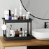 Under Sink Organizer and Storage, DUSASA 2-Tier Under Bathroom Sink Organizer Bath Collection Basket with 4 Hooks,Under Sink Shelf Organizer Rack,Multi-purpose Under Sink Storage for Bathroom