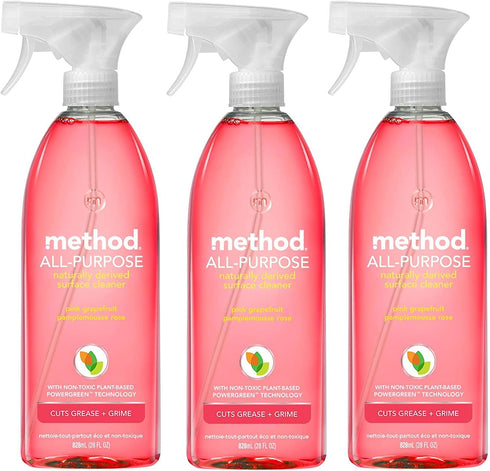 Method All Purpose Natural Surface Cleaning Spray - Pink Grapefruit - 28 Fl Oz (Pack of 3)