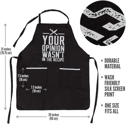 Funny Apron for Women and Men - Adjustable Chef Apron for Grilling, Cooking, BBQ