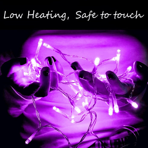 KAQ 115FT 300LED Purple String Lights Indoor/Outdoor, Waterproof Christmas Lights with 8 Modes, Clear Wire Fairy Tree Lights for Garden Patio Bedroom Wedding Xmas Decorations
