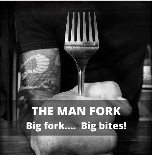 The Man Fork - Eat Like a Man - 6 Prong Design - Take Bigger Bites - Useful Fun Gag Gift for Birthday, Father's Day, Grandpa, Boyfriend, or Any Man - Men FORKING Love it!