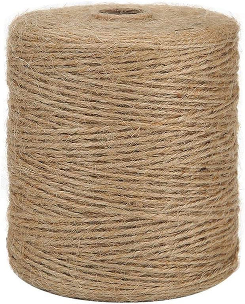 Tenn Well Natural Jute Twine, 3Ply 984Feet Arts and Crafts Jute Rope Industrial Packing Materials Packing String for Gifts, DIY Crafts, Decoration, Bundling, Gardening and Recycling