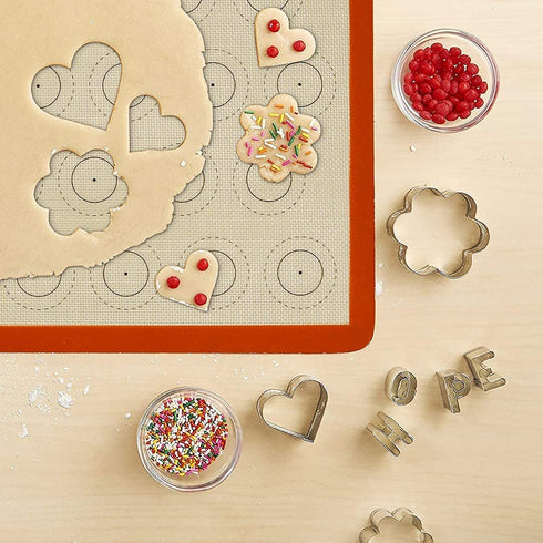 Silicone Baking Mats Set of 4(2 Half and 2 Quarter) Sheet Non Stick Reusable Silicone Pastry Baking Mat for Bake Pans & Rolling - Macaron Making Counter Mat, Dough Rolling Mat