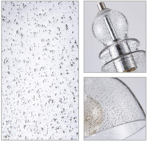 LANROS Farmhouse Mini Pendant Lighting with Handblown Black Sand Powder Glass Shade, Adjustable Cord Ceiling Light Fixture for Kitchen Island Hallway Kitchen Sink, Brushed Nickle, 7inch