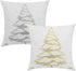MoKo Pack of 2 Throw Pillow Cover, Soft Square Pillow Cases Foil Hot-Stamped Snowflakes Christmas Decorative Cushion Covers for Sofa Couch Bed Home Car Decoration, 18" x 18", 45 x 45 cm, Gold & Silver