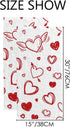 BVOGOS Valentine's Day Bath Hand Kitchen Towels Heart Romantic Face Towel Washcloth Set of 2 Soft Quick Dry Super Absorbent Bathroom Red