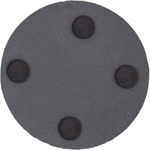 GOH DODD Drink Coasters with Holder, 8 Pieces Rustic Round Slate Stone Coasters 4 Inch Handmade Coasters for Bar and Home, Black