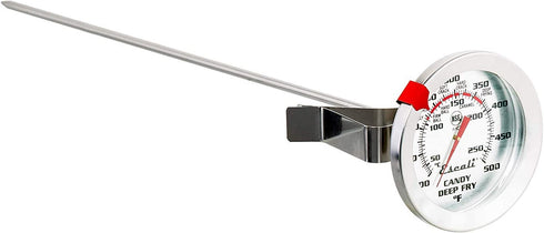 Escali AHC2 NSF Certified Candy/Deep Fry/Confection Thermometer with Extra Dial, 12" Probe, Silver