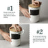 DOWAN Coffee Canister for Ground Coffee, 60 OZ (1800 ML) Kitchen Canisters with Airtight Lid & Chalkboard, Farmhouse White Ceramic Canisters, Food Storage Containers for Coffee, Sugar, Tea, Salt