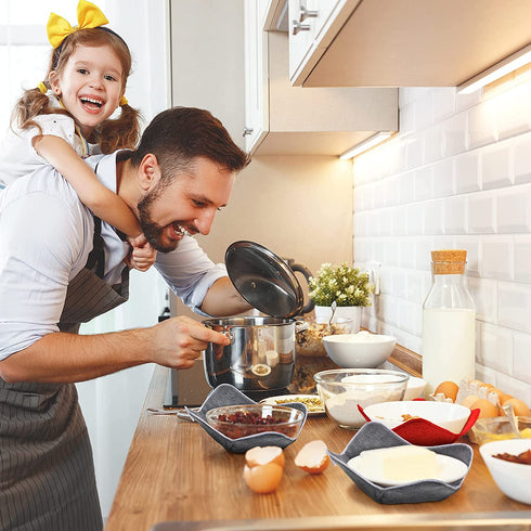 6 Pieces 3 Sizes Bowl Huggers Microwave Bowl Cozy for Adults and Children Hot Cool Cup Huggers Microwave Safe Holder Warm Heat Resistant Multipurpose Reversible Huggers