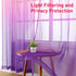 HOMEIDEAS 2 Panels Pink and Purple Sheer Curtains for Girls Bedroom 52 X 84 Inch, Ombre Linen Curtains Rod Pocket Drapes for Nursery Kids Window and Living Room