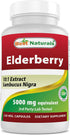 Best Naturals Elderberry Sambucus Nigra 5000mg Equivalent 120 Veg Capsules