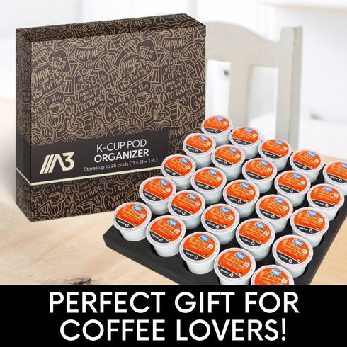 K Cup Holder Compatible with Keurig Coffee Pods (25 Slots) - Drawer K Cup Organizer Holder for Kcup Organization, Countertops & K-Cup Storage - K-Cup Coffee Pod Drawer Organizer for Coffee Lovers