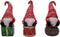 Festive Holiday Sitting Gnome Figurines, Christmas Decoration, 3 Assorted, 5 Inches
