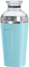 Oggi Groove Insulated Cocktail Shaker-17oz Double Wall Vacuum Insulated Stainless Steel Shaker, Tritan Lid has Built In Strainer, Ideal Cocktail Mixer, Martini Shaker, Margarita Shaker, Turquoise
