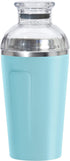Oggi Groove Insulated Cocktail Shaker-17oz Double Wall Vacuum Insulated Stainless Steel Shaker, Tritan Lid has Built In Strainer, Ideal Cocktail Mixer, Martini Shaker, Margarita Shaker, Turquoise