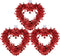 Winlyn 3 Pack Red Valentine Heart Wreaths Tinsel Heart Shaped Wreaths with Foil Hearts Hanging Valentine's Day Wreaths Decorations for Wedding Birthday Party Front Door Wall Window Mantel D©cor