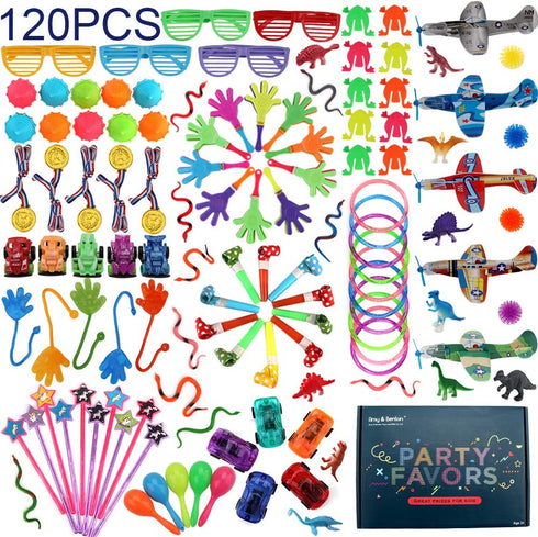 Amy&Benton 120PCS Prize Box Toys for Classroom Pinata Filler Toys for Kids Birthday Party Favors Assorted Carnival Prizes for Boys and Girls Treasure Box / Chest Prizes Toys for Classroom