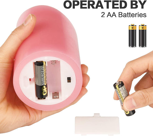 Aku Tonpa 3.15" x 4" 5" 6" Set of 3 Flameless Candles Battery Operated Pillar Real Wax Electric LED Candle Set with Remote Control and Timer (Pink)