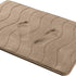 Memory Foam Bath Mat for Bathroom Non Slip Bath Rug Velvet Thick Soft and Comfortable Water Absorbent Machine Washable Easier to Dry Floor Rug Mats Waved Pattern, 24x36 Inches, Taupe
