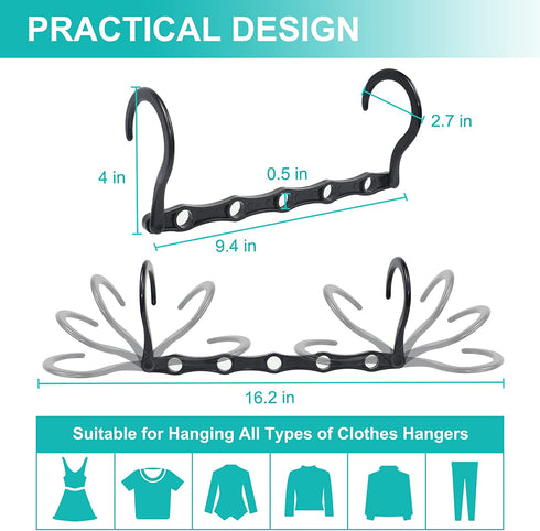 Hangers Space Saving, 20 Packs Magic Space Saving Clothes Hangers, Sturdy Plastic Clothes Hangers Organizer and Storage, Multifunctional Magic Hangers Closet Space Savers for Heavy Clothes Coats