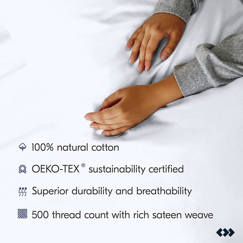 California Design Den - Finest Twin XL Bed Sheets, Soft 100% Cotton Cooling Sheets Deep Pockets Snug Fit Elastic, 500 Thread Count, 3-Pc Set, Best Hotel Quality Bed Sheets (Solid - Light Taupe)