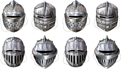 Beistle 8 Piece Paper Knight's Masks - Mardi Gras Theme Party Supplies