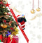 Electric Climbing Ladder Santa Claus, African American Santa Climbing Ladder with Music Funny Singing Climbing Santa LED Novelty Black Santa Claus Decor for Christmas Tree Hanging Ornament Xmas Gift
