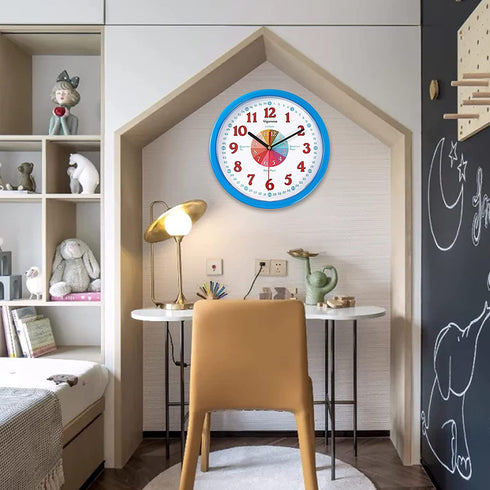 Vigorwise Telling Time Teaching Clock for Kid & Pareants, 10 Inch Educatinal Wall Clock for Student & Teacher, Silent Non Ticking Analog Clock Decor for Home/School/Classroom/Bedrooms